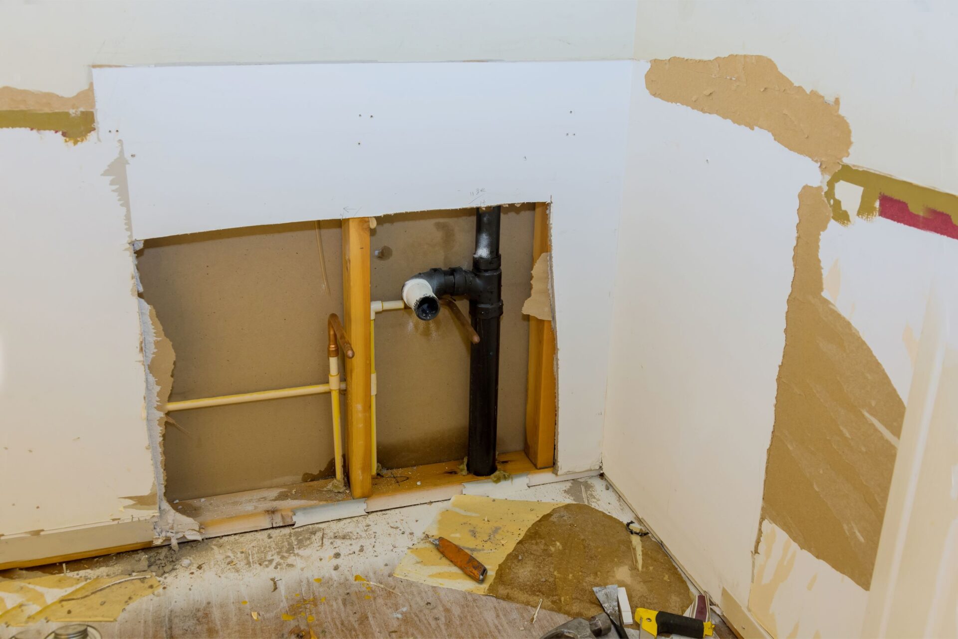 wet drywall after a flood